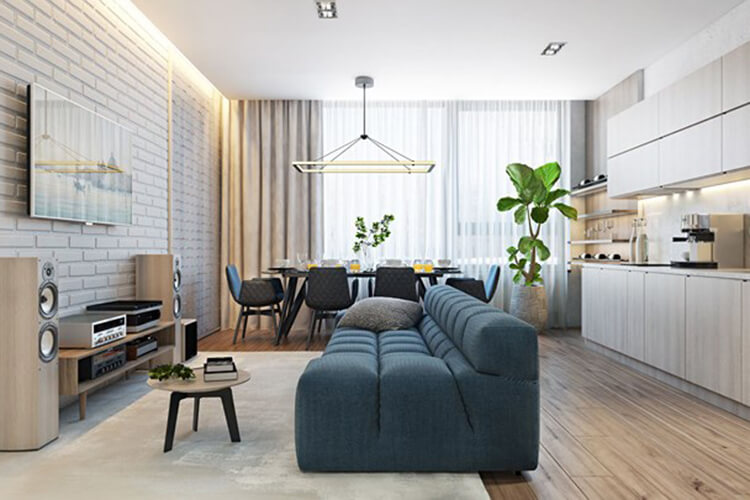 Mát mắt với căn hộ nội thất gỗ gần gũi thiên nhiên