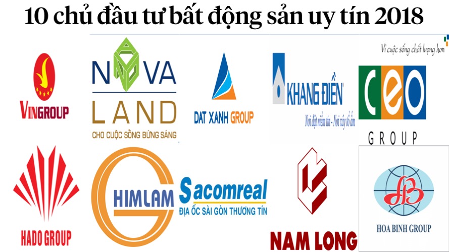 Infographic: 10 chủ đầu tư bất động sản uy tín năm 2018