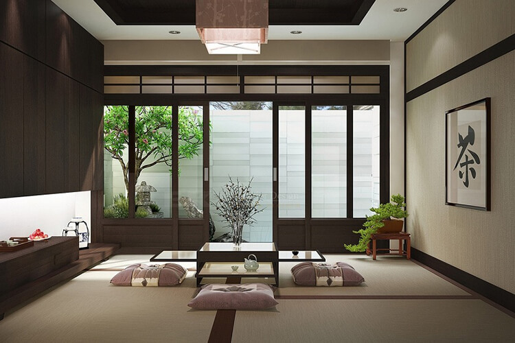 Thiết kế phòng khách theo phong cách người Nhật